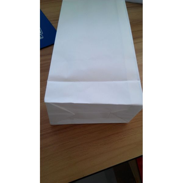 Square Bottom Tin Tie k White Kraft Paper Packaging Bag For Coffee / Snack Food