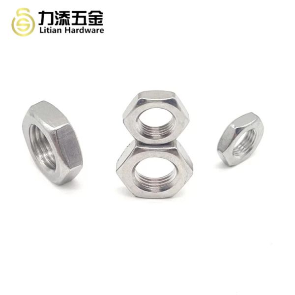 Powder Coating DIN 439 Nut , OEM Extra Thin Heavy Hex Jam Nut