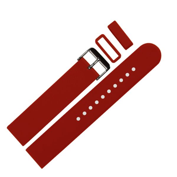 20mm TPU Watch Band , SHX Rubber Wrist Watch Straps Red Color