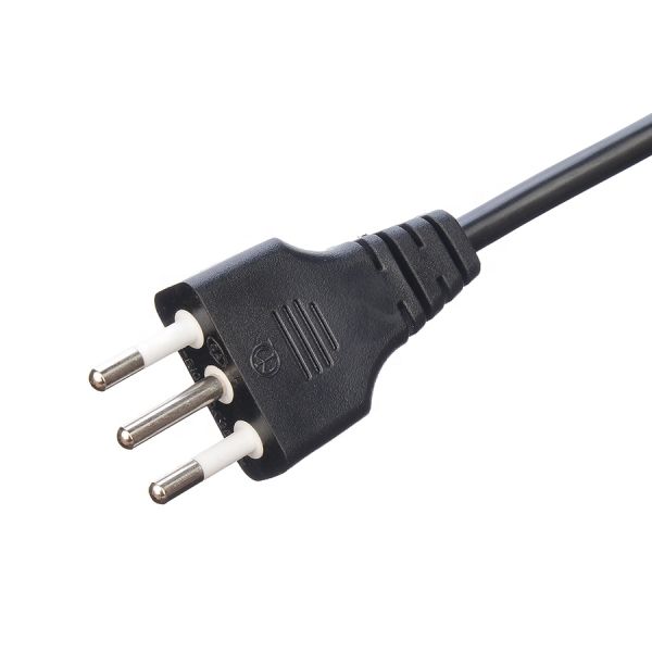 Home Appliance Oxygen Free Bared Stranded Copper 3 Pin 16A Plug Power Cord C13 Connector Black Italia Standard Power Cord
