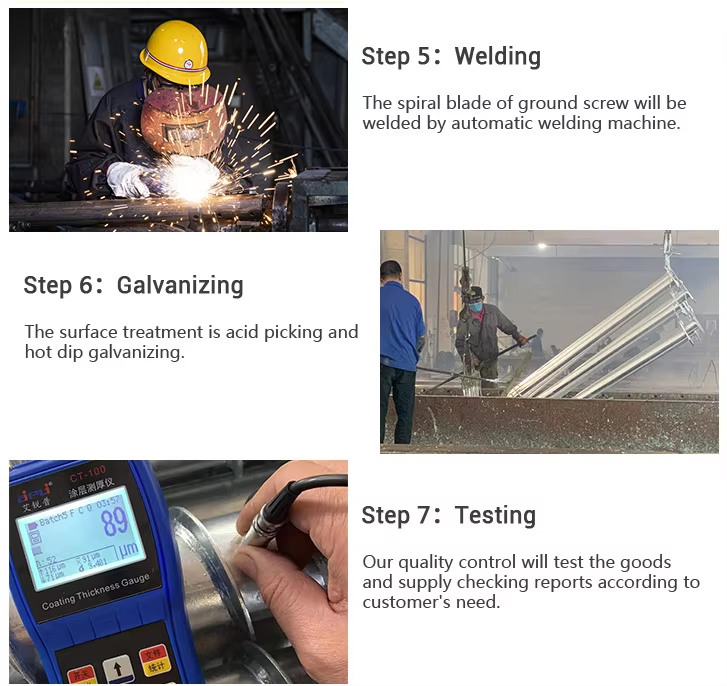 Solar Mounting Ground Anchor Helical Piles For Foundations Screw Pile