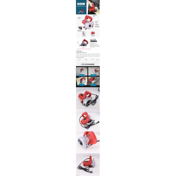 AB6122T Multifunctional Marble Machine Stone Tile Cutting Machine Slotting Machine Power Tools