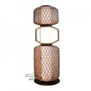 China Decorative Rattan Standing Lamp 3500K CCT For Hotel Residential wholesale