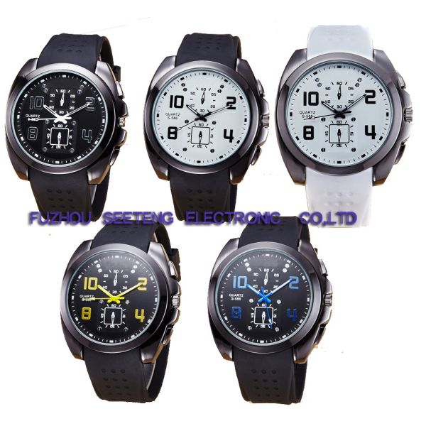 Mature color available silicone band customized dial wrist watches for young people