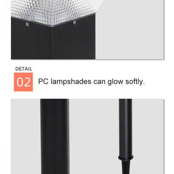 Large Solar Lawn Light Garden Lanterns Lawn Patio Yard Walkway 250x600mm