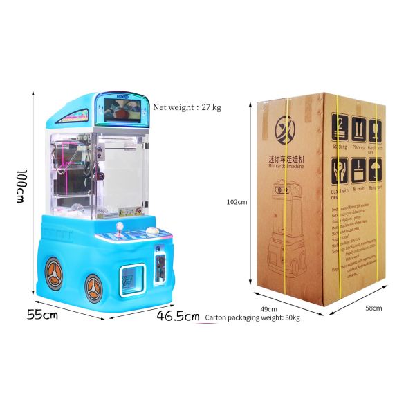 Display Screen-equipped Blue Automatic Vending Machine Children's Arcade Game Mini Claw Machine