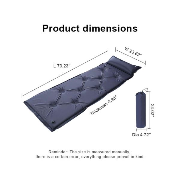 PVC Self Inflating Sleeping Pad 0.90kg Outdoor Inflatable Mattress For Camping