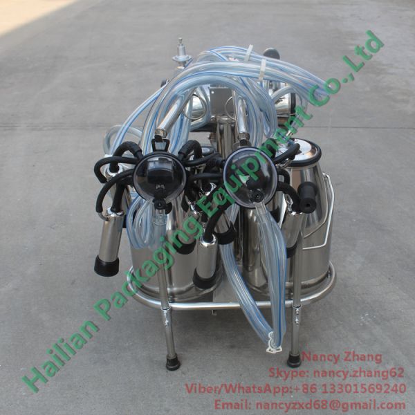 Stainless Steel Gasoline Type Mobile Milking Machines for Dairy Farms