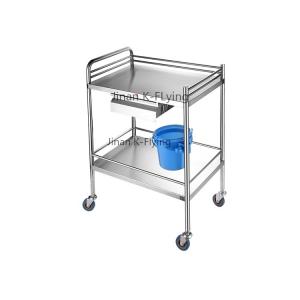 China Hospital Store Medicines 2 Layer Trolley Firm Structure on sale