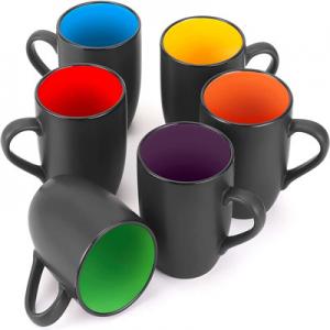 China Restaurant 16 Ounce Ceramic Coffee Cups Multicolor For Coffee Tea Cappuccino on sale