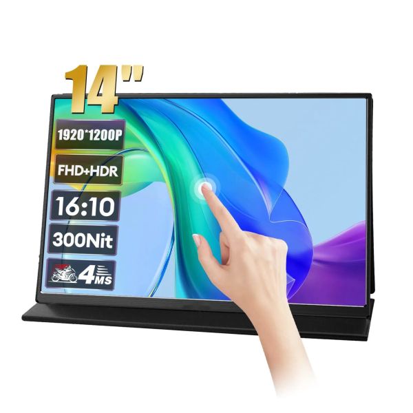 14" IPS Portable Touch Monitor For PC & PS5 With 60Hz Refresh Rate 16:10 Aspect Ratio