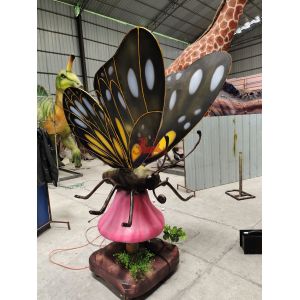 Waterproof Theme Park Realistic Animatronic Butterfly Insect Model For Business