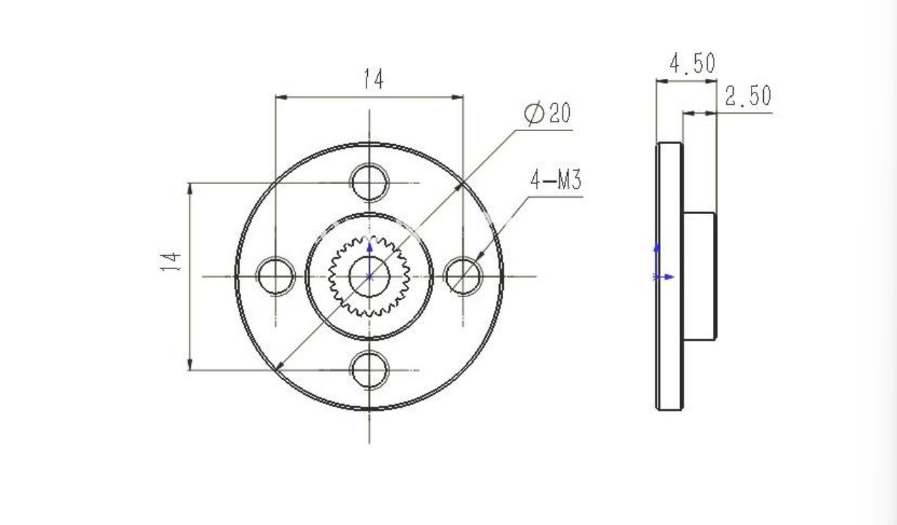 High Precision 25T Metal Steering Wheel Small Disk-Mount For MG995 MG996R With M3 Screw Holes