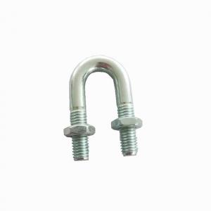 China Plain Cable End Fittings Pipe Size Zinc Plated Round Bend U-Bolt With Hex Nuts wholesale