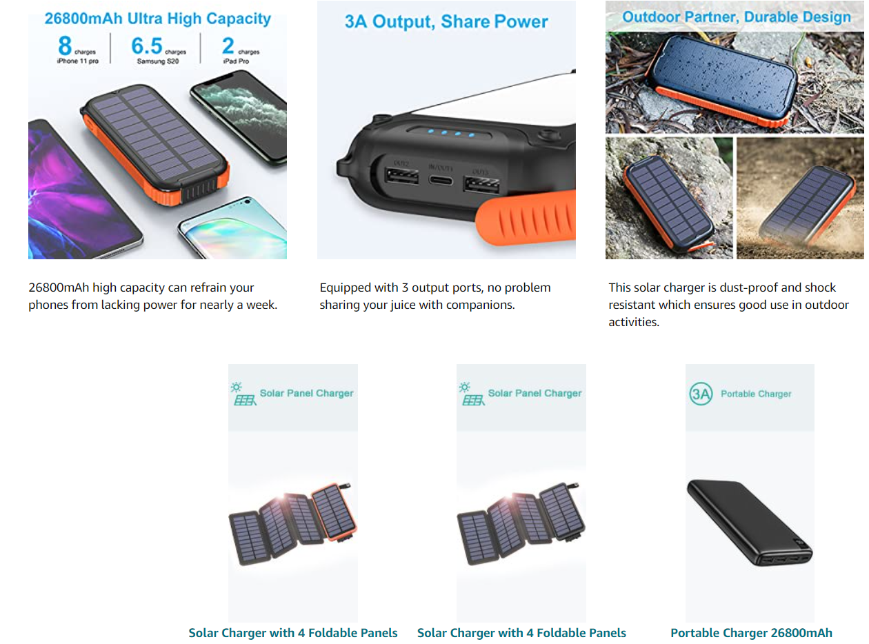 Real Portable Hand Crank Solar Power Bank Station 26800mAh NCM