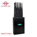 14 Antennas Handheld Phone Signal Jammer High Power For WiFi GPS Lojack