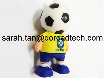 High Quality Promotion Gift Football Boy USB Flash Disk/Customized PVC USB Pen Drive