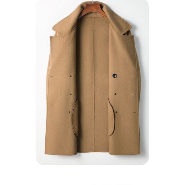 Cotton Lapel Men's Winter Coat Oversized Single Breasted Trench Jacket for Cold Days