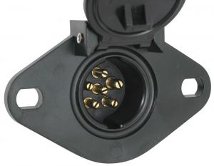 Waterproof 6 Pin Trailer Electrical Socket Round European American Standard