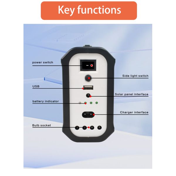 Lithium Battery Solar Lighting System With Bulbs Home Solar Light kit