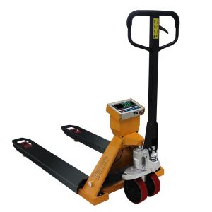 China 1/2/3 T Narrow Fork Pallet Truck Scale Big Screen Display Nylon wheel Hand Pallet Truck wholesale