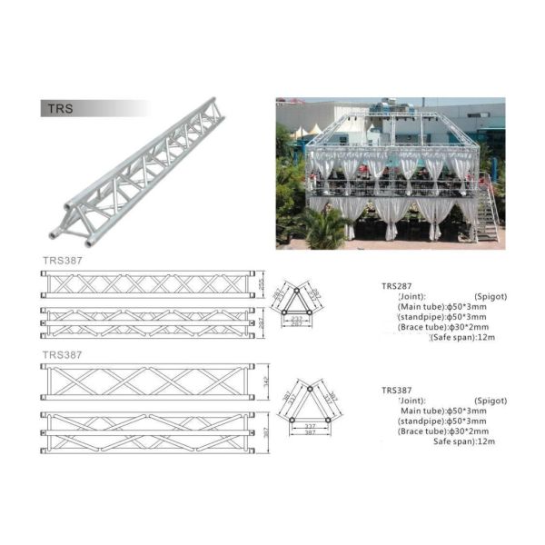 Customized Aluminum Triangle Truss For Stage Lighting Decoration