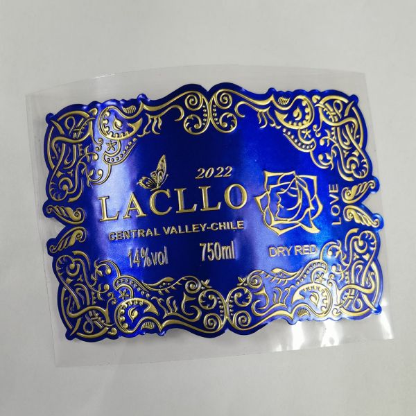 Golden Foil Wine Bottle Labels Neck Sticker Custom Printable Wine Labels Waterproof