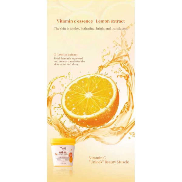 TWG Private Label Lemon Vitamin C Jelly Mask Sleeping Facial Mask With Spoon Hydrating Moisturizing Night Face Mask