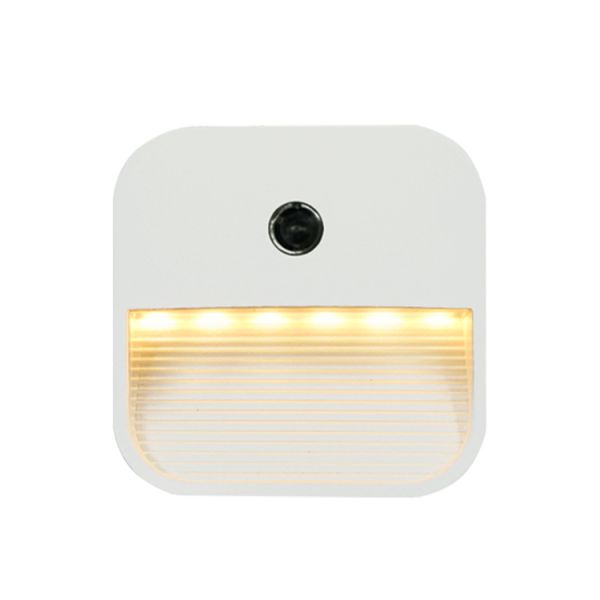 Plug-in Night Light, Warm White LED Nightlight, 4 Level Brightness Dusk-to-Dawn Sensor Light