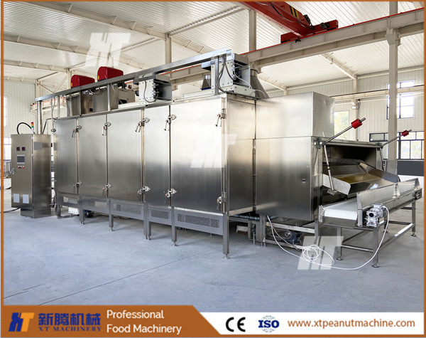 Continuous Nut Roasting Machine with PLC Control 300-5000kg/h Capacity and Stainless Steel Construction