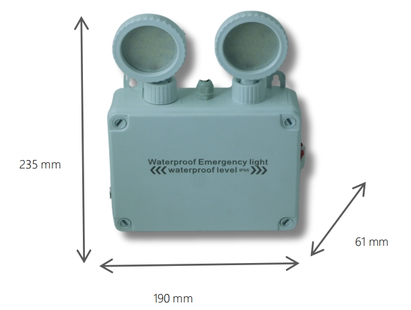 Double Head Waterproof IP65 Outdoor Indoor Long Duration Time Rechargeable Non Maintained Rechargeable Battery Warmming Exit Sigh LED Emergency Light