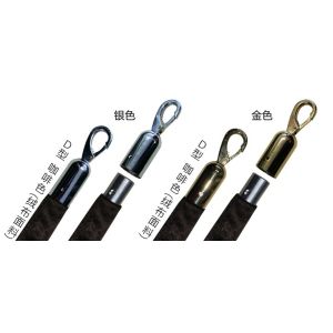 China Velegant Railing Stand Brown Velvet Rope With Silver Gold Hook wholesale