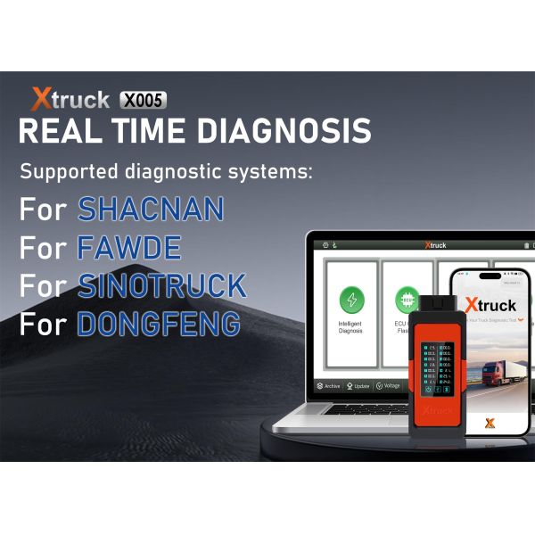 Xtruck X005 Plus Auto Truck Diagnostic Tool Handled OBD2 Scanner Support Dpf Regeneration for Sinotruck