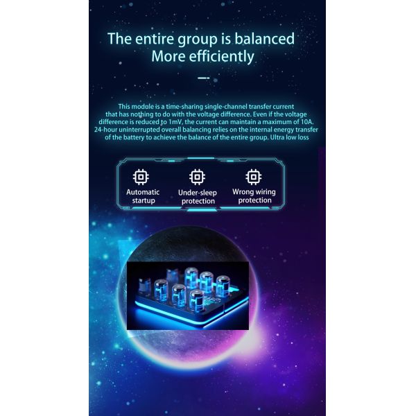 Li-Ion Lithium Battery Cell Balancer 4S 8S 16S 10A Smart Active Equalizer Lifepo4 Bms