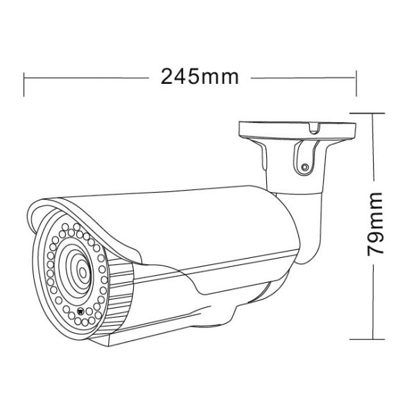 Varifocal Wide Angle Bullet Camera / Ip Cctv Bullet Camera 40m IR Range