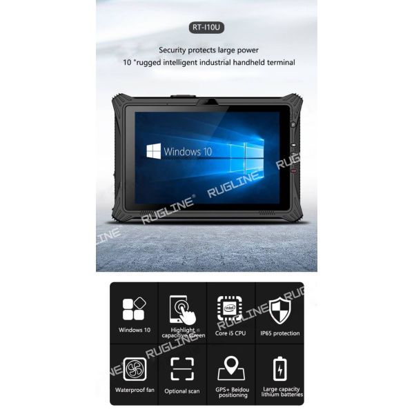 Industrial RJ45 330Nits 10.1 Inch Windows 10 Tablet With 1D Scanner