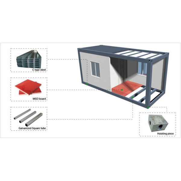Two Story Container House Prefabricated Homes Hot Dip Galvanised Paint