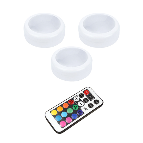 LED Puck Light Under Cabinet Lighting RGB Dimmable Touch 12 Colors Wireless Battery Powered Cupboard Wardrobe Night Lamp