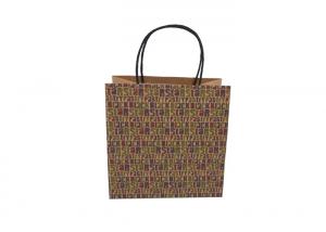 China Recycled Brown Eco Paper Shopping Bags With Handles Digital Printing wholesale