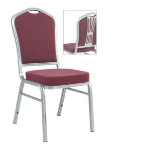 China stackable silver tube and purple fabric church chair with handle wholesale