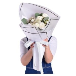 Simplified style matte paper border with high-end floral packaging paper