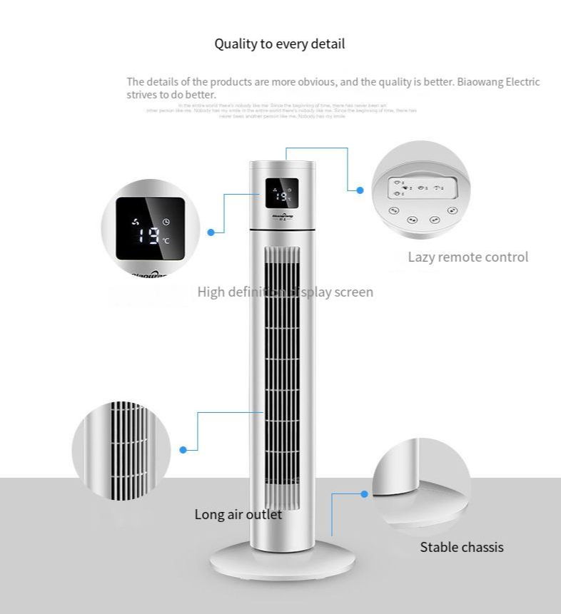 Electric Tower Pedestal Fans without Vane Blades with Touch Sensitive Technology