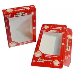 China Chocolate Window Paper Ivory Small Cardboard Packaging Boxes CMYK PVC  Christmas wholesale
