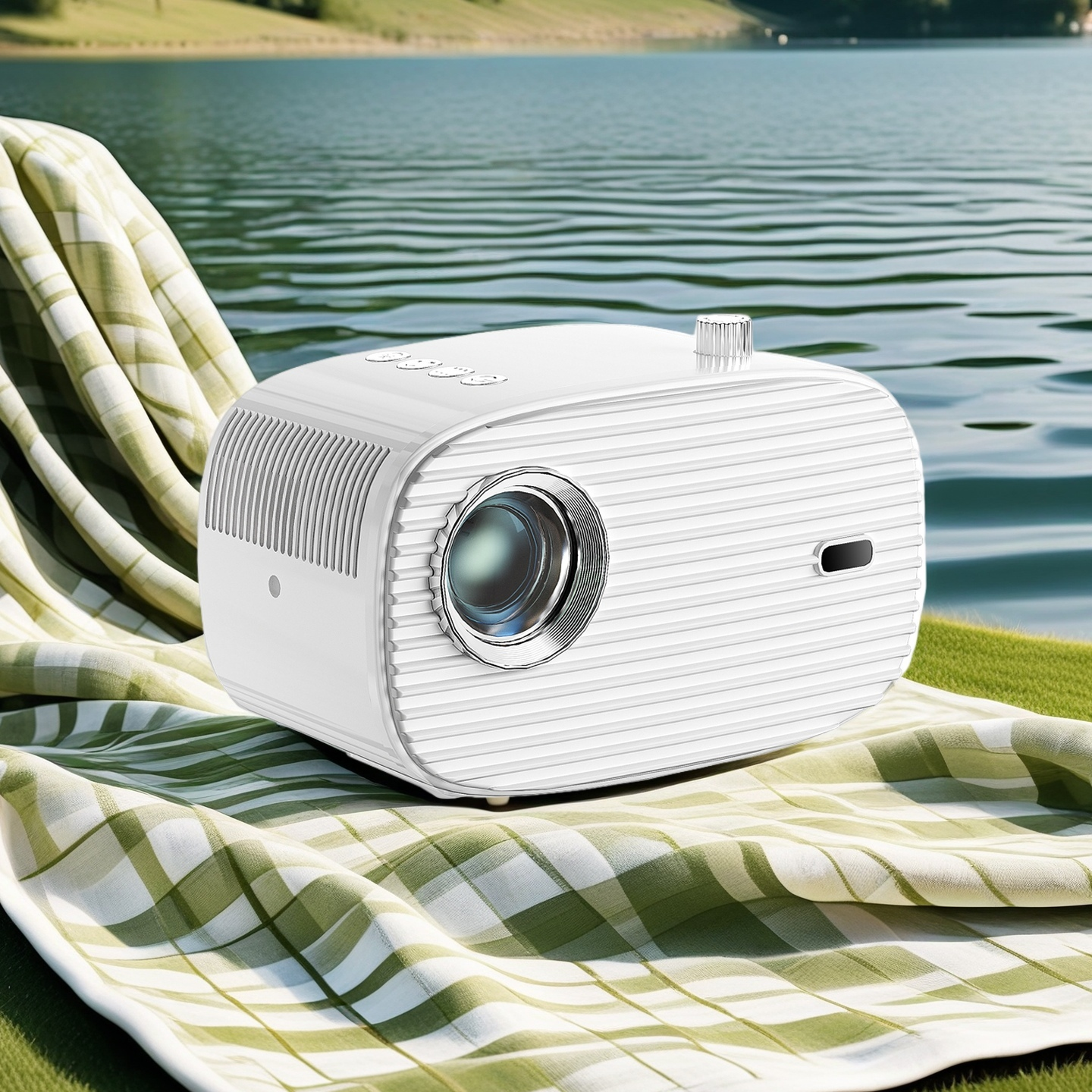 K3 White Mini Portable Projector 720P Android 11.0 150 ANSI Lumens