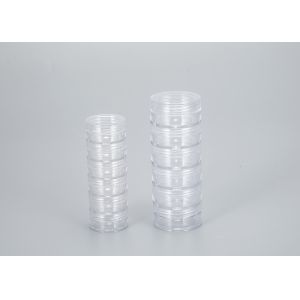 China Thick Wall Plastic Cosmetic Jar With Transparent Lids 5g 10g Stackable wholesale