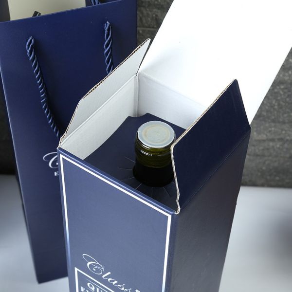 Foldable Custom Printing Luxury Paper Gift Box Wine Packing With Bag