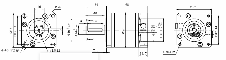 NEMA23 Stepper Motor Planetary Gearbox