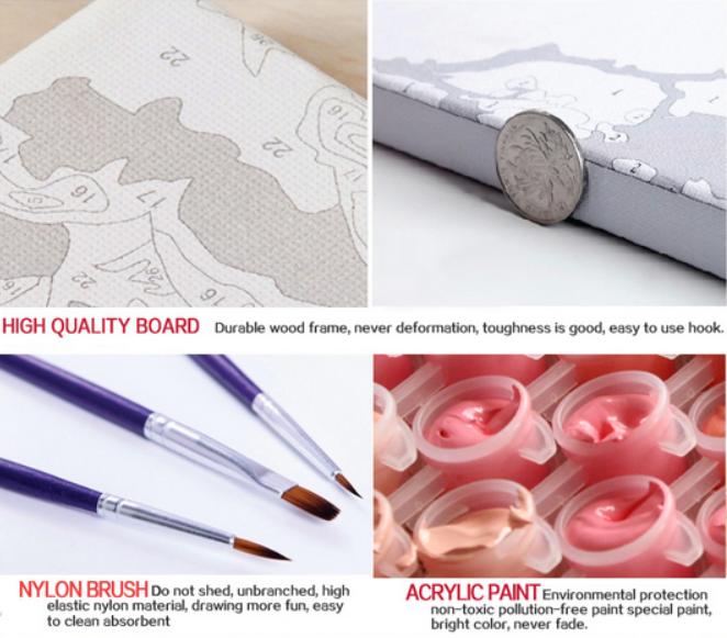 acrylic paint Oil Painting By Number 40x50cm Flower Paint By Number Kit Oil Painting On Ca