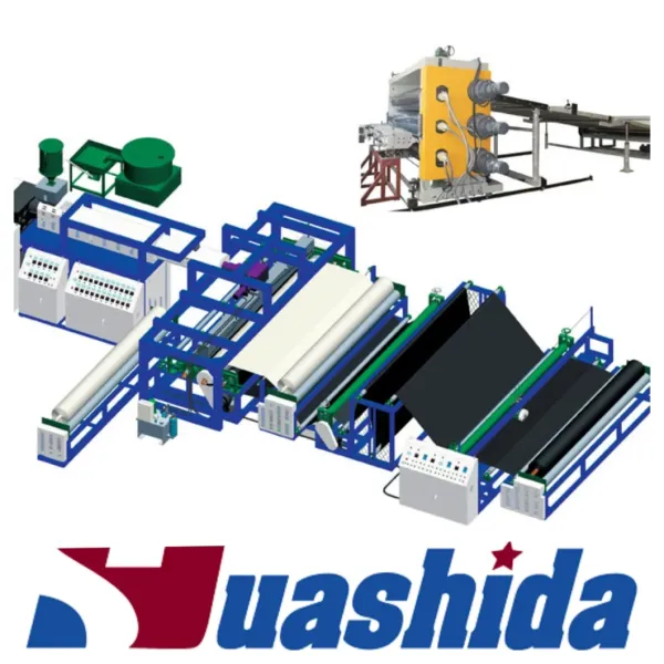 0.1-3.0mm Thickness 8000mm Width PE Geosynthetic Membrane Extrusion Line with 1000-200kg/h Capacity for Civil Engineering and Industrial Waterproofing