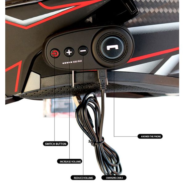 DOT Approval Double Lens M/L/XL/XXL Motorcycle Smart Flip Up Intercom Wireless Blue tooth Helmet black color